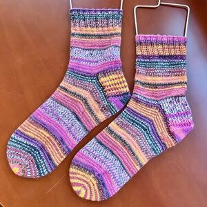Hand Knit Striped Socks